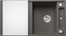 Blanco Axia III 5 S InFino Einbau Becken reversibel mit Ablauffernbedienung vulkangrau inkl. Glasschneidebrett
