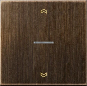 Jung Serie LS eNet Taster Standard 1fach Messing mit Pfeilsymbol, Messing antik