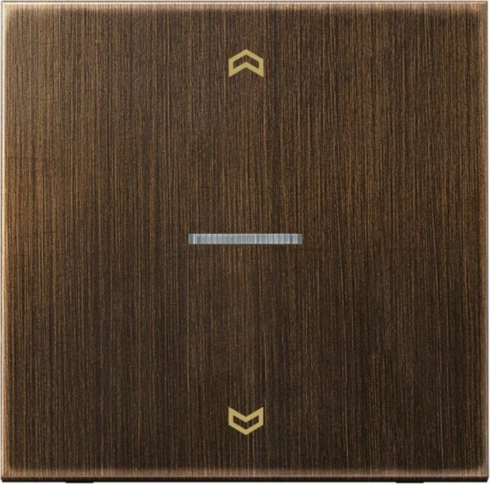 Jung Serie LS eNet Taster Standard 1fach Messing mit Pfeilsymbol, Messing antik