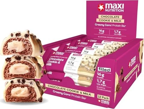 MaxiNutrition Creamy Core Protein Riegel Chocolate Cookie & Milk 540g (12x 45g)