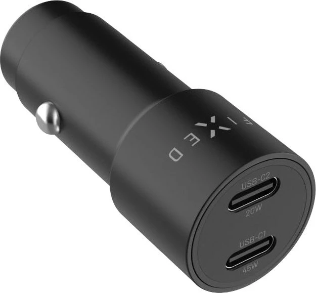 FIXED Autoladegerät mit 2xUSB-C-Ausgang PD 3.0-Unterstuetzung 65W schwarz