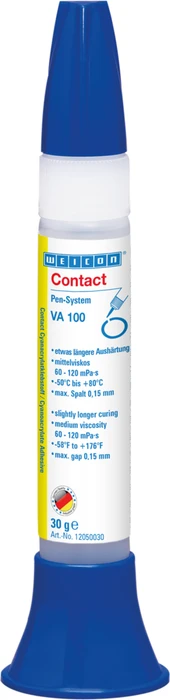 Weicon Contact VA 100 Cyanacrylat, mittelviskoser Klebstoff mit langsamer Aushärtung, 30g