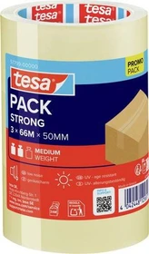 tesa tesapack Strong Klebeband Promo transparent, 50mm/66m, 3 Stück