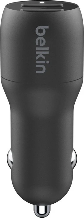 Belkin BoostCharge Dual USB-A Car Charger 24W + USB-A to Lightning Cable schwarz