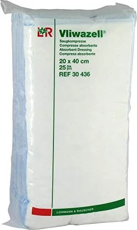 Lohmann & Rauscher Vliwazell Saugkompressen unsteril, 20 x 40cm, 25 Stück