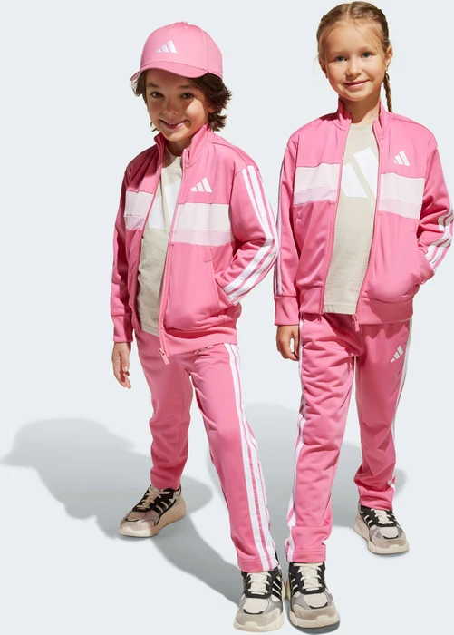 adidas Seasonal Essentials Tiberio 3-Streifen Tricot Trainingsanzug pink fusion/white/clear pink (Junior)