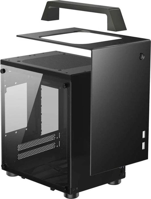 Jonsbo T8, schwarz, Glasfenster, Mini-ITX
