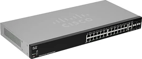 Cisco SF250 Rackmount Smart Switch, 24x RJ-45, 2x RJ-45/SFP (SF250-24-K9)
