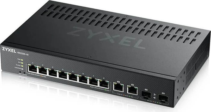 Zyxel GS2220 Desktop Gigabit Managed Switch, 8x RJ-45, 2x RJ-45/SFP