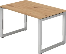 Hammerbacher Ergonomic Plus R-Serie RS12/R/S Schreibtisch 120x80cm Asteiche/silber