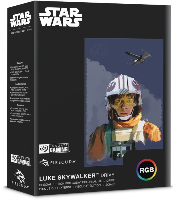 Seagate FireCuda Gaming HDD - Luke Skywalker Special Edition, 2TB, +Rescue, USB 3.0 Micro-B