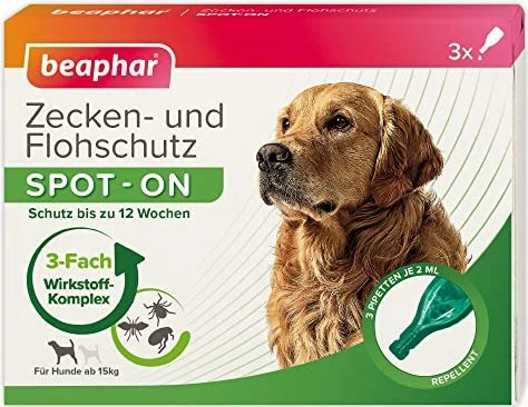 beaphar Zecken- & Flohschutz für große Hunde Spot-On, 6ml (3x 2ml)
