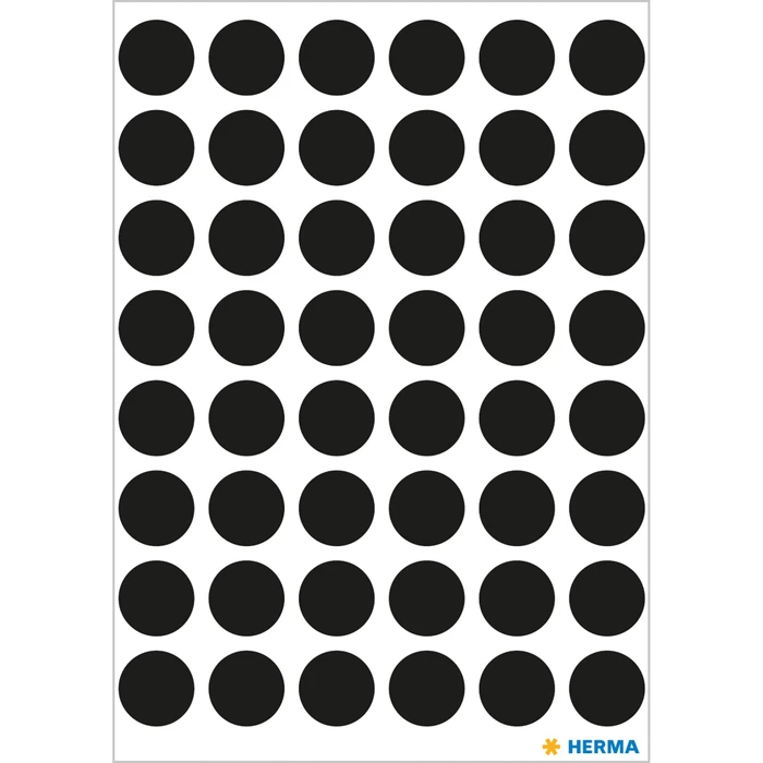 Herma Markierungspunkte 13mm schwarz, 50 Blatt