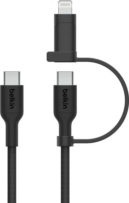 Belkin BoostCharge Pro 2-in-1-Kabel mit USB-C-Stecker und Lightning Connector schwarz