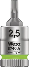 Wera 8740 A Zyklop Innensechskant Steckschlüssel 1/4", 2.5x28mm