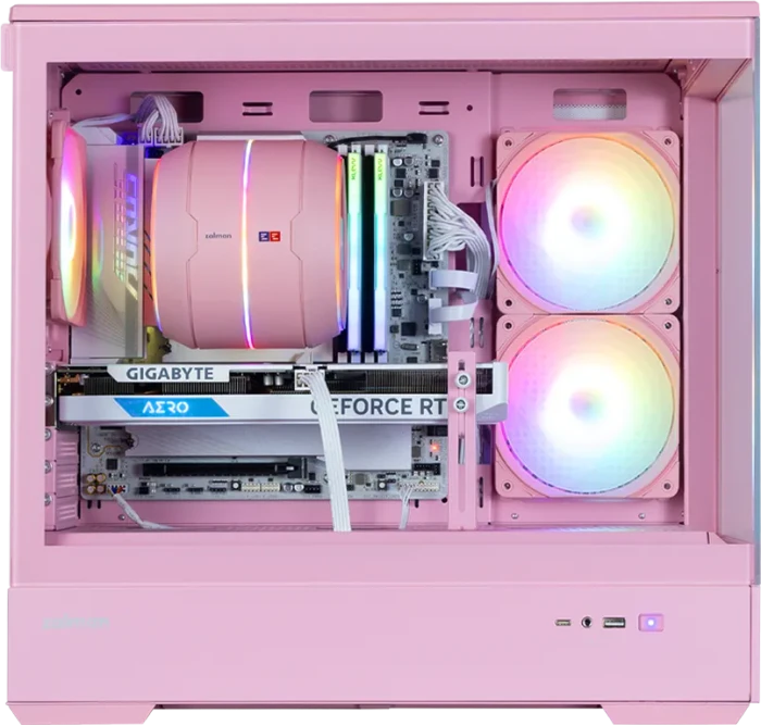 Zalman P30 [V2] Pink, rosa, Glasfenster