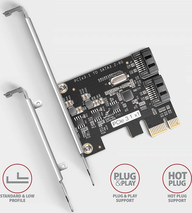 Axagon 2x SATA 6Gb/s, PCIe 3.0 x1