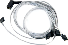 Microchip Adaptec mini SAS HD x4 [SFF-8643] auf 4x SATA mit Sideband [SFF-8448] Kabel, 0.8m (2280000-R)