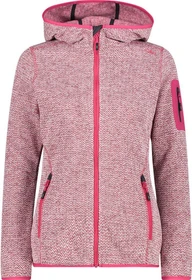 CMP Knit Tech Fleece Hoody Jacke meliert fuchsia/bianco (Damen)