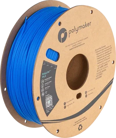 Polymaker PolyLite PLA, Azure Blue, Spule, 1.75mm, 1.00kg