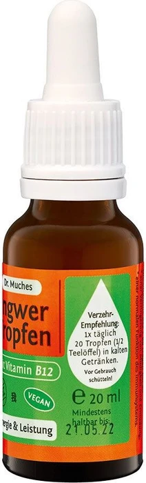 Dr. Muches Ingwer + Vitamin B12 Tropfen, 20ml
