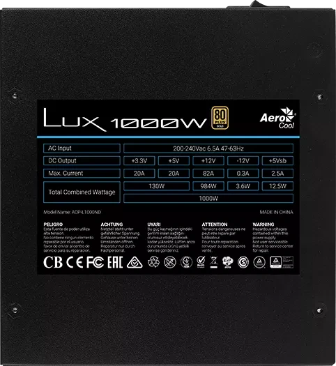AeroCool Lux 1000W, ATX 2.4