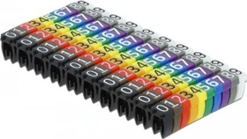 DeLOCK Kabelmarker Clips 0-9, farbig sortiert, 100 Stück