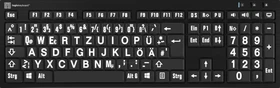 LogicKeyboard Nero Slim Line LargePrint PC, White on Black, USB, DE