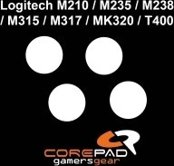 Corepad Skatez PRO für Logitech M210 / M235 / M238 / M315 / M317 / MK320 / T400, Mausgleiter, weiß