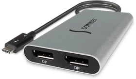 Sonnet Thunderbolt Dual DisplayPort Adapter, Thunderbolt 3 auf 2x DisplayPort 1.2