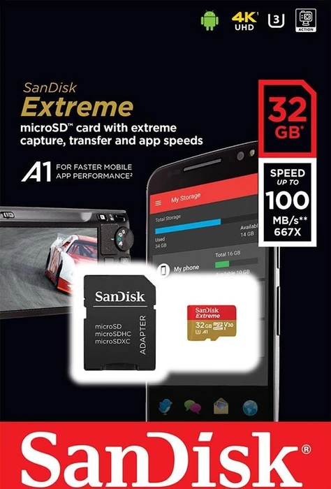 SanDisk Extreme R100/W60 32GB Kit, UHS-I U3, A1, Class 10
