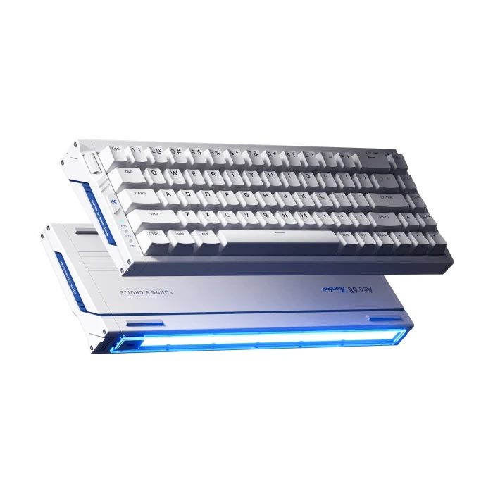 Mchose Ace 68 Turbo HE Gaming Keyboard, Nova White, LEDs RGB, Mount Tai Magnetic Switch GT, USB, US
