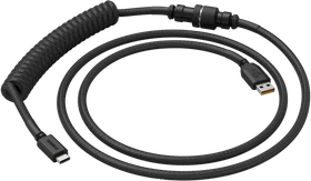 Glorious Coiled Cable USB-C auf USB-A, Tastaturkabel (Spiral-Textilkabel), 1.37m, Phantom Black