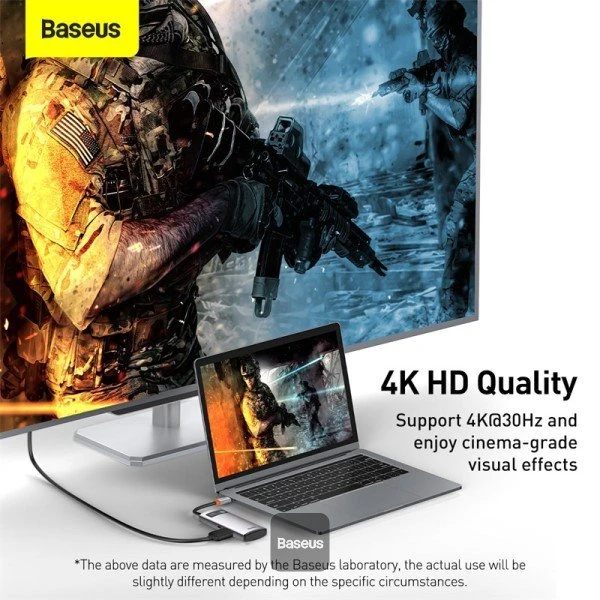 Baseus Metal Gleam 4-in-1 Hub, USB-C 3.0 [Stecker]