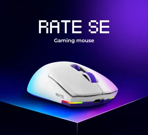 Proove Rate Special Edition Wireless Gaming Mouse, weiß/violett, USB/Bluetooth