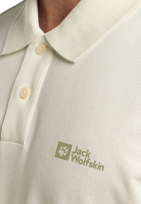 Jack Wolfskin Essential Poloshirt kurzarm cotton white (Herren)