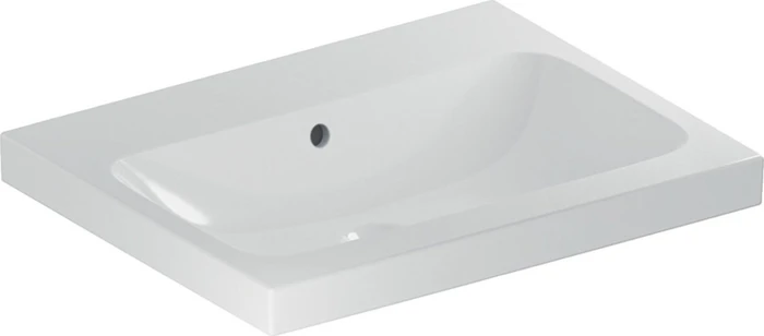 Geberit iCon Light Aufsatzwaschtisch 60cm, ohne Hahnloch, mit Überlauf, weiß