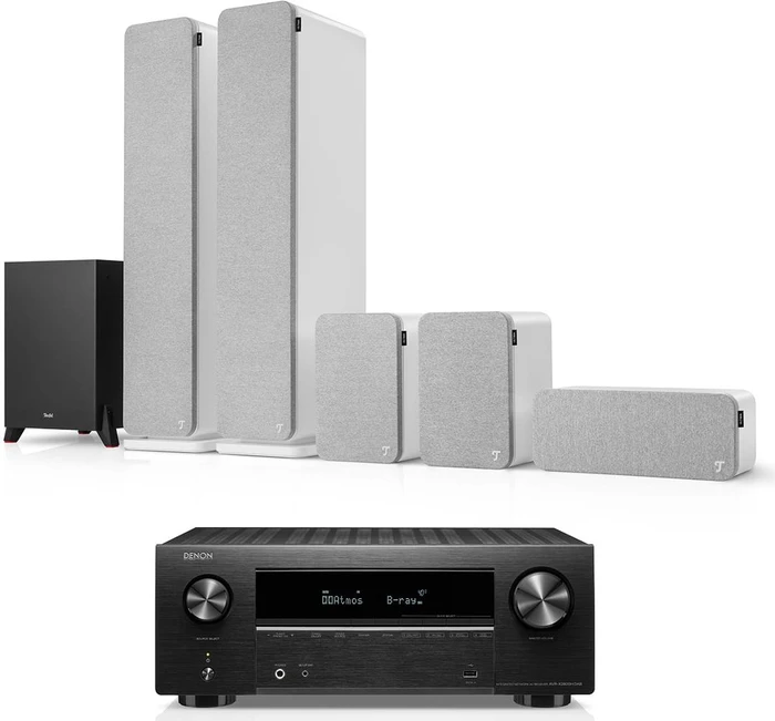 Teufel Ultima 40 Surround 5.1-Set (Mk4) weiß + Denon X2800H DAB 5.1-Set