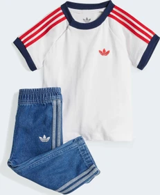 adidas Denim T-Shirt Set medium blue denim/white (Junior)