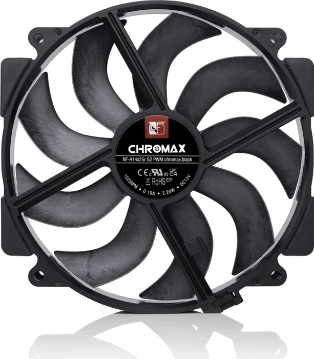 Noctua NF-A14x25r G2 PWM chromax.black, 140mm