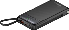 MediaRange Mobile Charger 10000mAh mit integrierten Ladekabeln schwarz