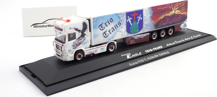 Herpa Scania R TL Kühlkoffer-Sattelzug Trio-Trans Power Eagle"