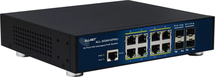Allnet SG86 Desktop Gigabit Managed Switch, 8x RJ-45, 4x SFP+, 300W PoE+