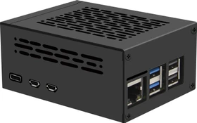 Geekworm Gehäuse für Raspberry Pi 5, kompatibel mit X1001/X1000/X1003/X1004/X1015/M300/M400/Q200, schwarz