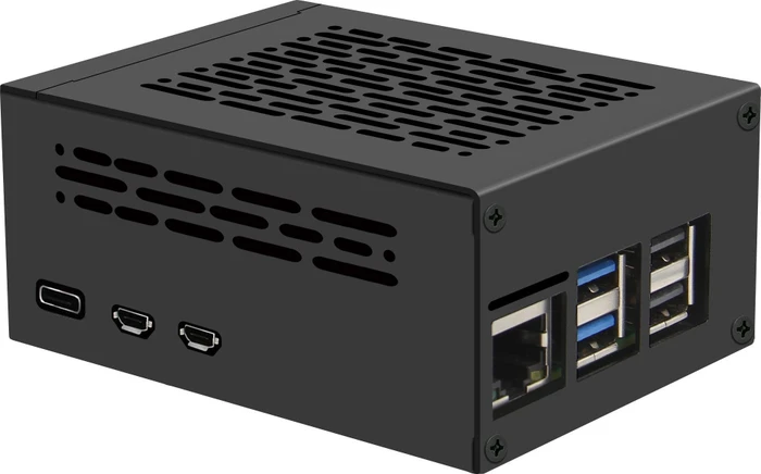 Geekworm Gehäuse für Raspberry Pi 5, kompatibel mit X1001/X1000/X1003/X1004/X1015/M300/M400/Q200, schwarz