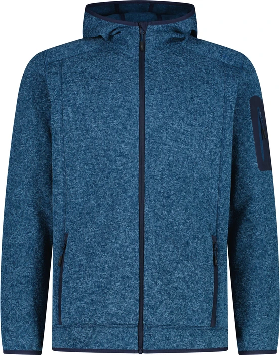 CMP Melange Knit Tech Hooded Heavy Fleece Jacke ocean/b. blue (Herren)
