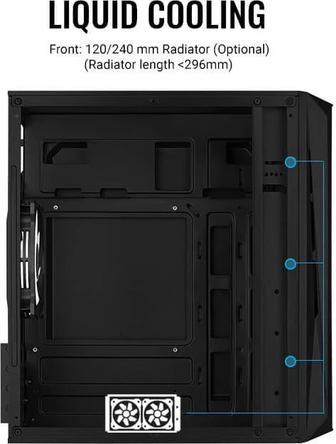 AeroCool CS-107, Lüfter LED RGB, Acrylfenster