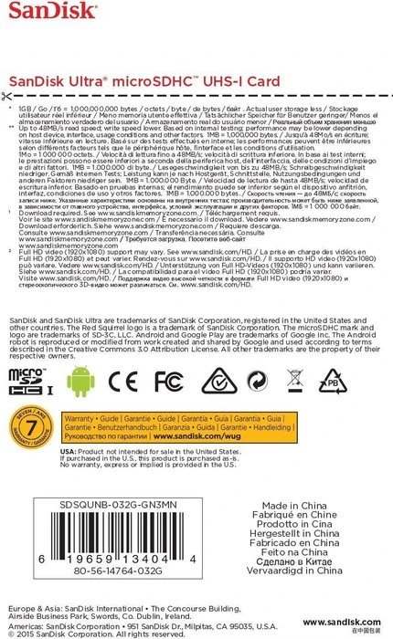 SanDisk Ultra R48 32GB, UHS-I, Class 10
