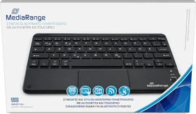 MediaRange kompakte Funk-Tastatur mit 64 Tasten und Touchpad, schwarz, Bluetooth, GR (MROS130-GR)
