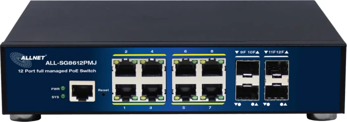 Allnet SG86 Desktop Gigabit Managed Switch, 8x RJ-45, 4x SFP+, 300W PoE+